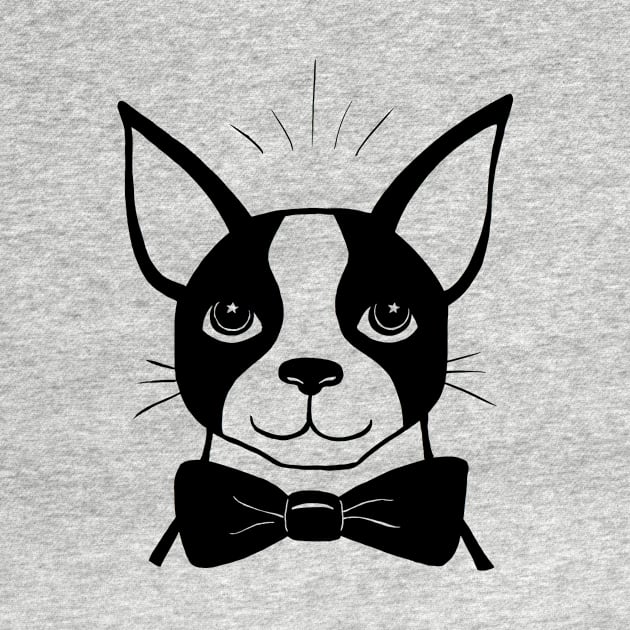 Bowtied Boston Terrier by prettyprettyugly